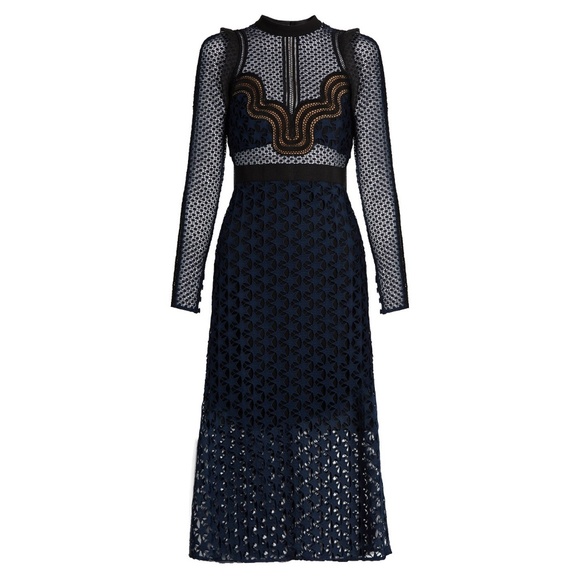 self portrait navy star dress